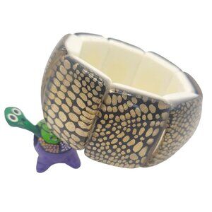 Snake Skin Pattern Enamel Stretch Bracelet